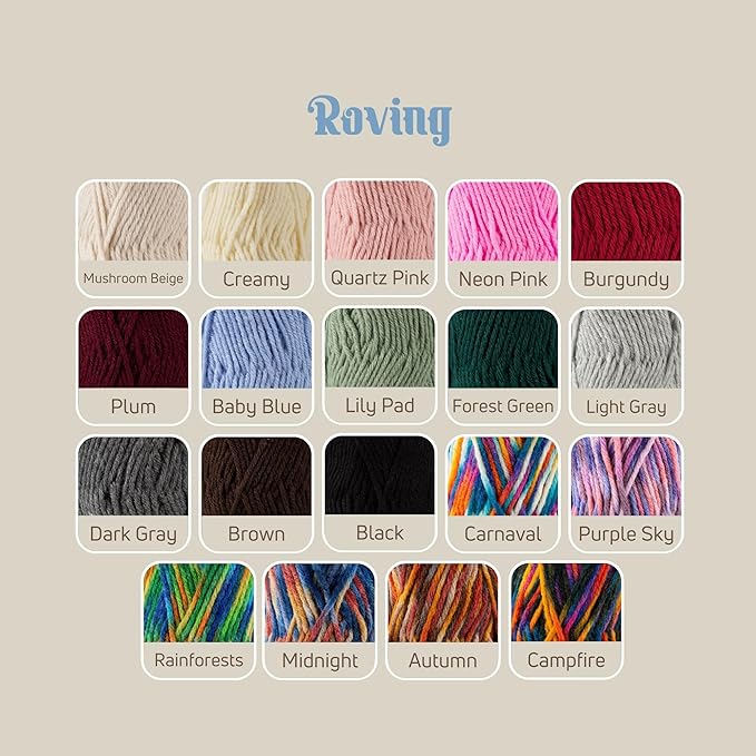 Sensy Roving Multi Color Yarn, 3.5 oz, 132 Yards, Gauge 5 Bulky (Autumn)