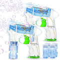 Kid Odyssey 2 Pack Bubble Gun with 4 Refill Solution and 3 Colorful LED Light, Bubble Machine for Kids, Bubble Maker for Party Favors, Birthday Gift, Indoor Outdoor Toys for Toddlers