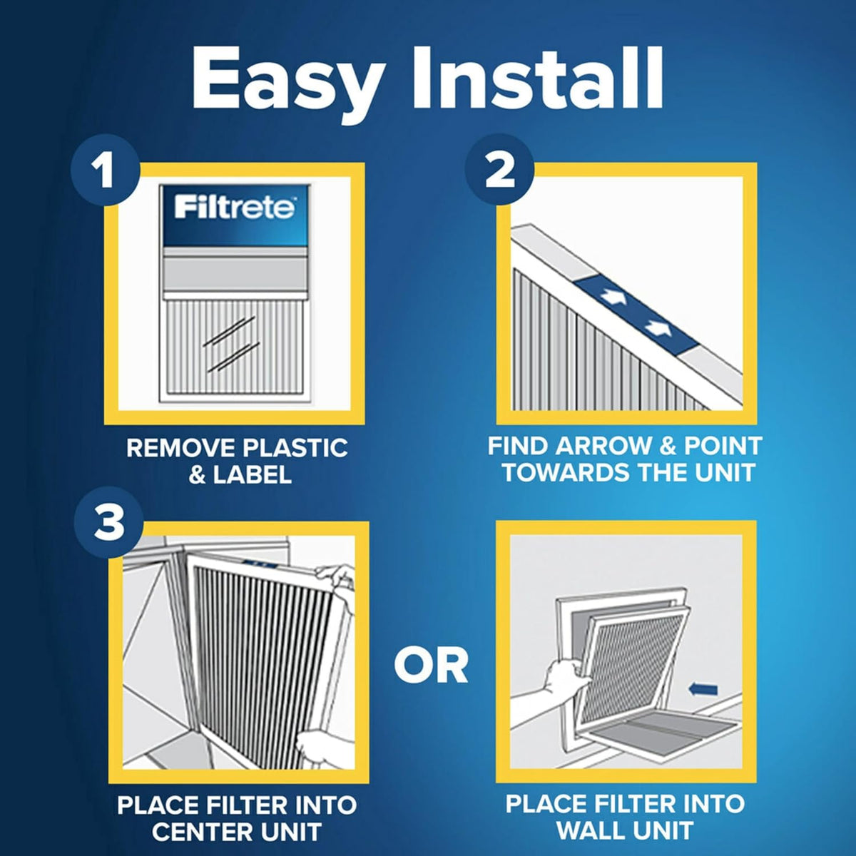 Filtrete 15x20x1 AC Furnace Air Filter, MERV 11, MPR 1000, Micro Allergen Defense, 3-Month Pleated 1-Inch Electrostatic Air Cleaning Filter, 4 Pack (Actual Size 14.81x19.81x0.81 in)
