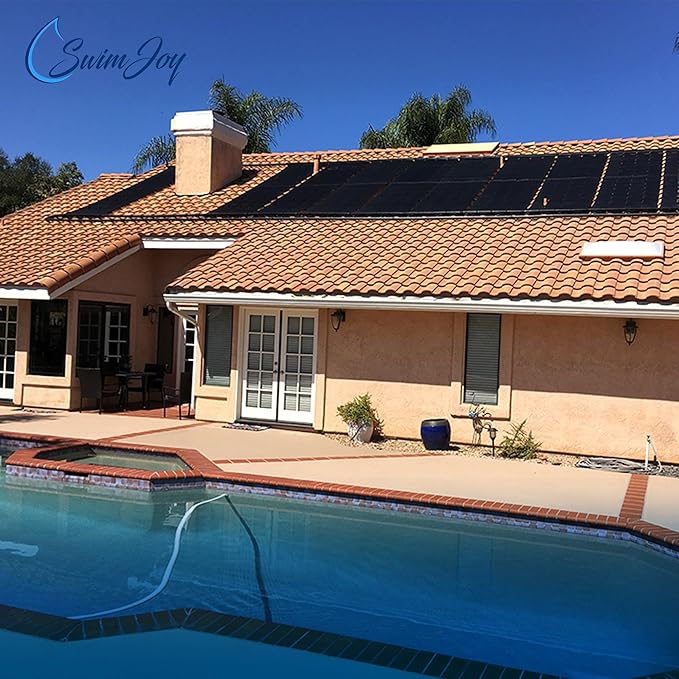 Industrial Grade Solar Pool Heater DIY Kit - Superior High-Wind Strapless Mounting System & Maximum Freeze Resistance (9-4'x9.5' / 342 Square Feet)