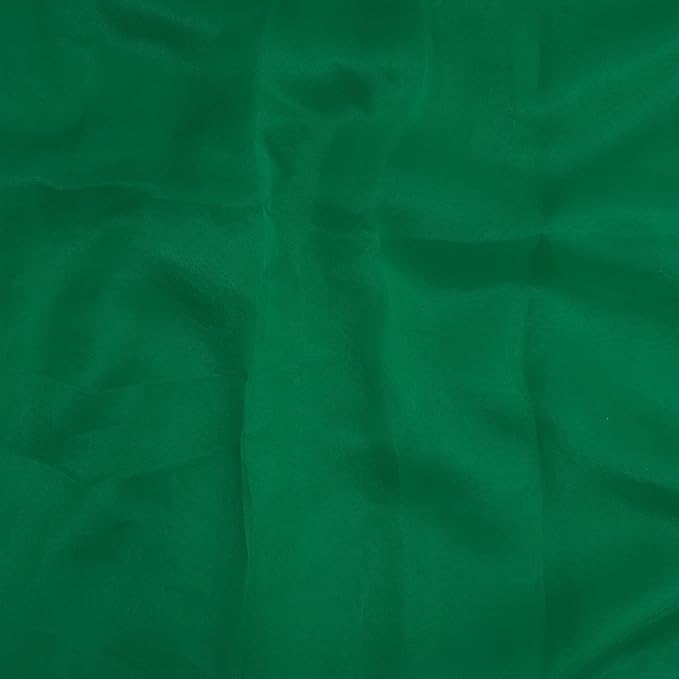 Organza Fabric 10 Yard Bridal Solid Sheer Bolt for Home Décor, Table Décor, Bridal, Fashion, Crafts, Decorations Silky Shiny Organza 44" - (10 Yard, Green)