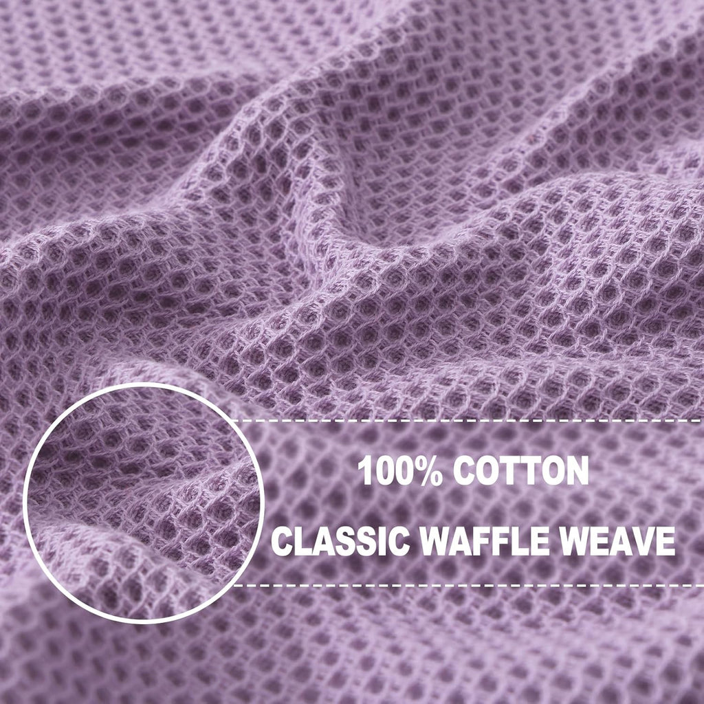 Homaxy 100% Cotton Waffle Weave Kitchen Dish Cloths, Ultra Soft Absorbent Quick Drying Dish Towels, 12 x 12 Inches, 8-Pack, Lavender