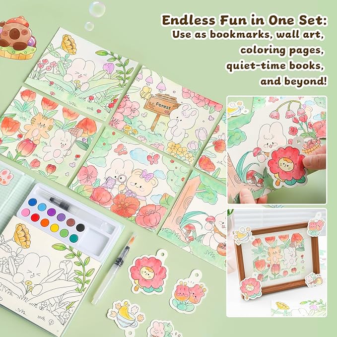 Paint with Water Coloring Books for Kids Ages 3-5, 4-8 – Cute Coloring Book for Teens,Arts and Crafts for Kids Ages 3 4 5 6 7 8+, Birthday Gift Toys for Girls Boys,Travel Toys -Rabbit