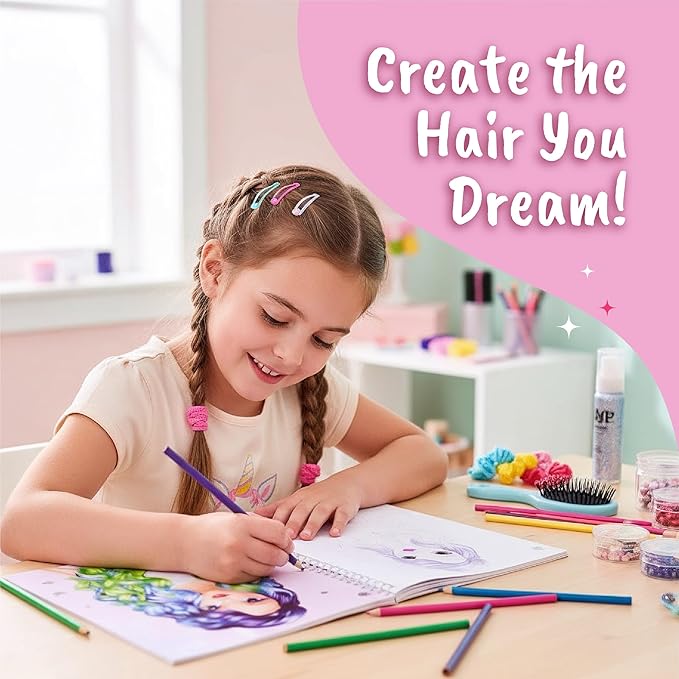 BSCOOL - Drawing, Coloring & Activity Book. Create Hairstyles with Stickers and Guides. Fashion Design Sketchbook for Kids 5 and up. Little Designer Creativity Book - Fashion Design for Kids