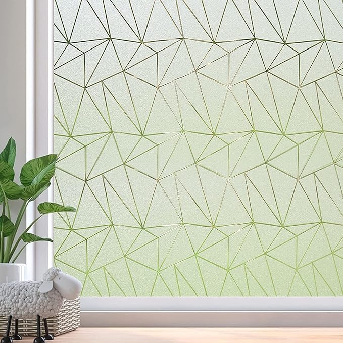 Coavas Window Privacy Film, Frosted Glass Static Cling, Decorative for Bathroom Door Covering, UV Blocking Window Cling, Non-Adhesive Vinyl Sticker, Day and Night Windows Tint for Home, 29.5x118.1 in