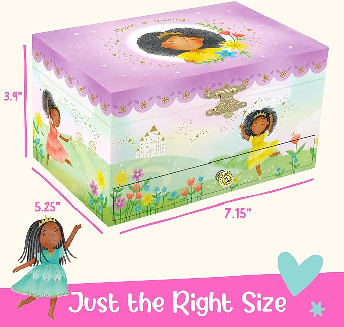 Musical Ballerina Kids Jewelry Box - Girls Jewelry Box with Mirror, Ballerina Gifts for Girls Age 4-6