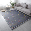 Loartee Coral Velvet Area Rug - 1" Thick Memory Foam Baby Play Mat, Washable Toddler Carpet, Home Decor for Living Room, Nursery, Kids Bedroom, Astral Gray, 4'11"x4'11"