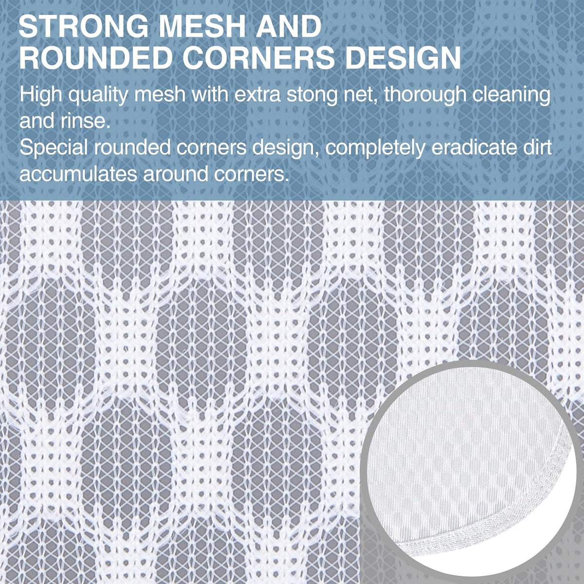 3 pcs Durable Honeycomb Mesh Laundry Bags for Delicates 3 Large (16" x 19")