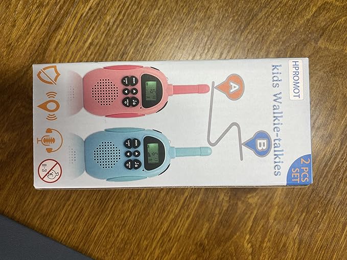 Walkie Talkies for Kids Rechargeable 2 Pack Walkie Talkies, Long Range 22 Channels 2 Way Radio Kids Birthday Toy Gift for 3-12 Year Old Boys Girls Outdoor Adventures Camping Hiking