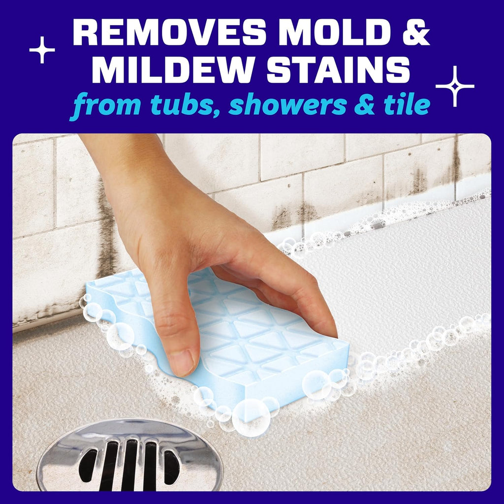 Mr. Clean Magic Eraser Sponge, Bathroom Cleaner, Soap Scum Shower & Tub Cleaner, 2 in 1 Bath, 7ct