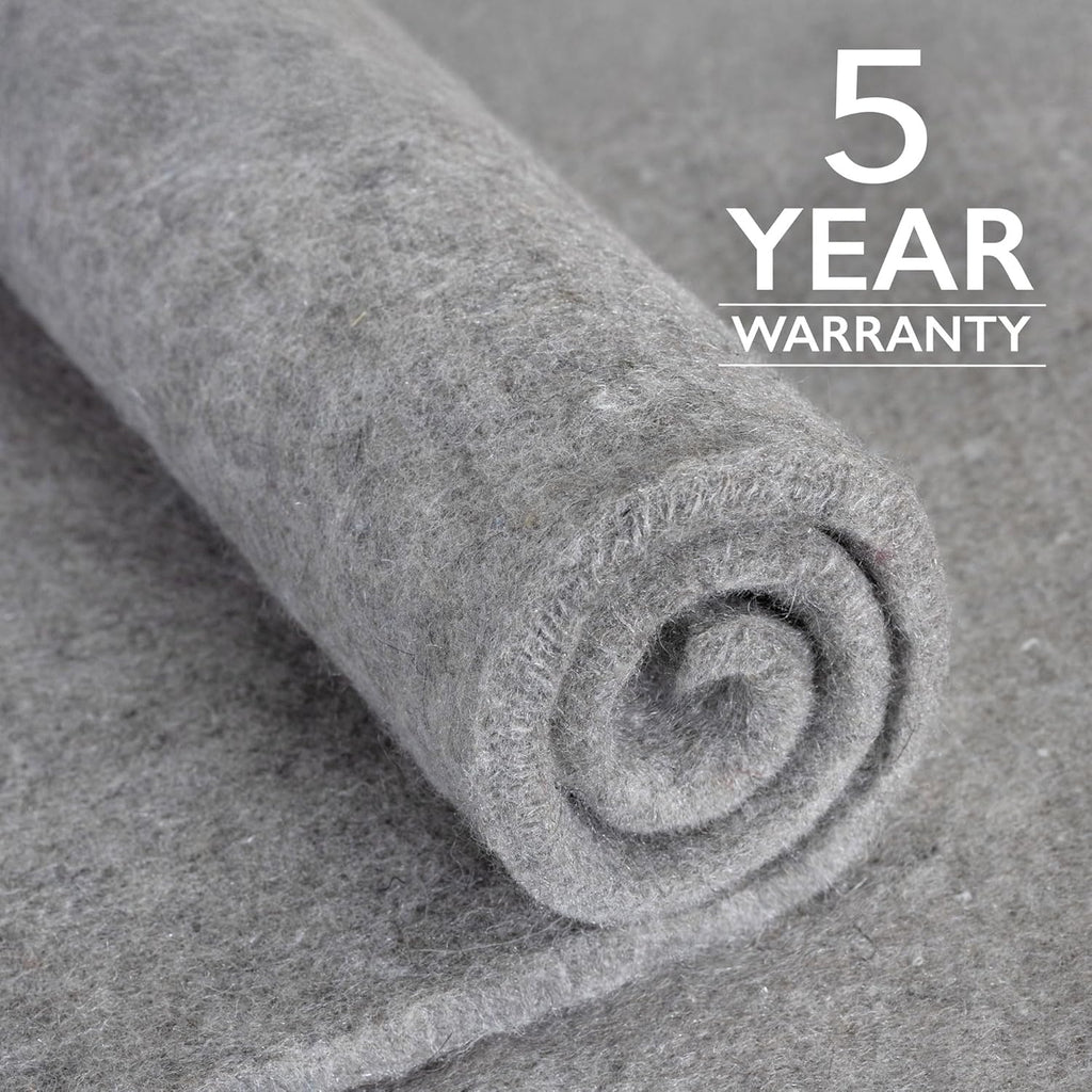 RUGPADUSA - Eco-Plush - 7' Square - 1/2" Thick - 100% Felt - Luxurious Cushioned Rug Pad - Available in 3 Thicknesses, Many Custom Sizes