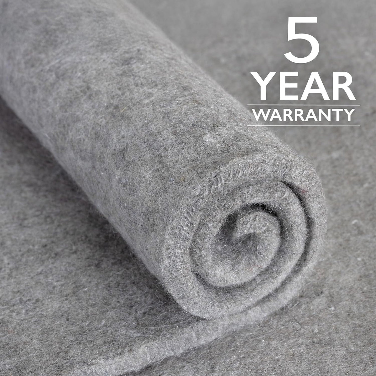 RUGPADUSA - Eco-Plush - 8'x10' - 1/2" Thick - 100% Felt - Luxurious Cushioned Rug Pad - Available in 3 Thicknesses, Many Custom Sizes