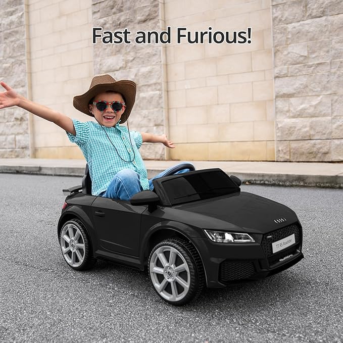 Kids Electric Car, Licensed Audi 6V Kids Ride on Toy Car for Toddlers with Remote - Black