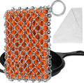 Most Flexible Cast Iron Scrubber, 316L Cast Iron Cleaner Chainmail Scrubber, Chain Scrubber for Cast Iron Pans, Pots, Skillets, Chain Mail Scrubbing Pad Scrub for Cast-Iron, Cast Iron Cleaning