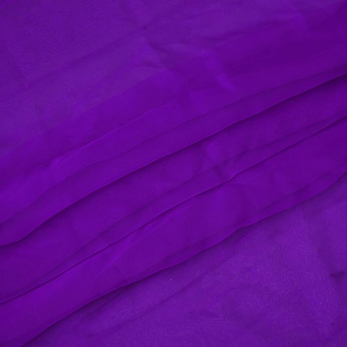 Organza Fabric 10 Yard Bridal Solid Sheer Bolt for Home Décor, Table Décor, Bridal, Fashion, Crafts, Decorations Silky Shiny Organza 44" - (10 Yard, Purple)