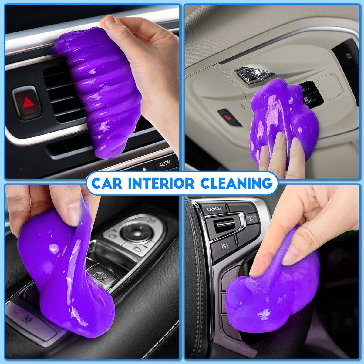 Car Cleaning Gel, 2 Pack Car Cleaning Putty, Universal Auto Deatiling Tools, Reusable Interior Cleaner for Car Keyboard Air Vent, Car Slime Cleaner Dust Cleaning Gel