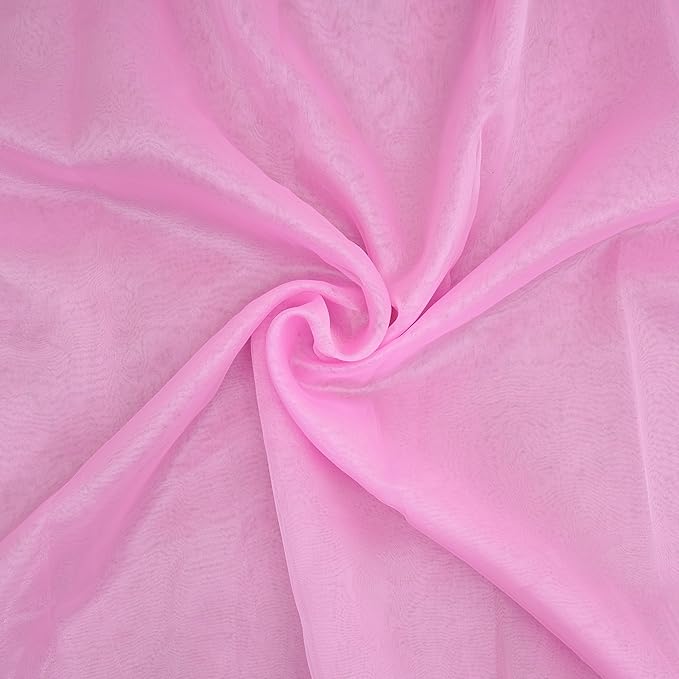 Organza Fabric 10 Yard Bridal Solid Sheer Bolt for Home Décor, Table Décor, Bridal, Fashion, Crafts, Decorations Silky Shiny Organza 44" - (10 Yard, Baby Pink)
