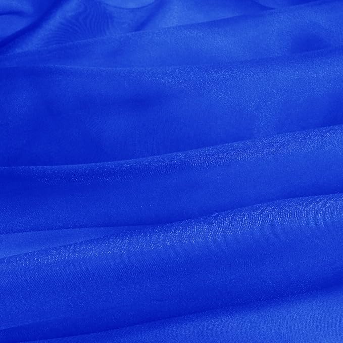 VACVELT Sheer Organza Fabric by The Yard, 60 Inch Wide Royal Blue Organza Fabric Bolt Bridal Sheer Tulle Fabric, Silk Organza Fabric Roll for Wedding Party Decorations Backdrop Curtain (2 Yards)