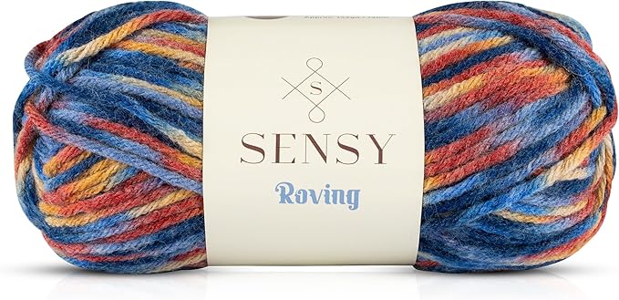 Sensy Roving Multi Color Yarn, 3.5 oz, 132 Yards, Gauge 5 Bulky (Midnight)