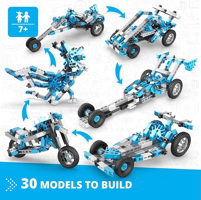 Engino Creative Engineering Toys, 30 Multi Model Set for Kids 7+, Bulding Toys, Creative STEM Kit, STEM Projects for Young Inventors, Gift for Boys & Girls