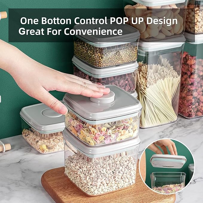 Airtight Food Storage Container - 0.32qt / 320ml Mini Square Pop Containers With Lids, Bpa Free Stackable Container Snacks Candy Salt Herbs Spices