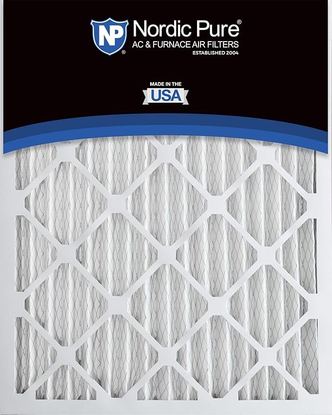 Nordic Pure 20x25x2 (Actual Size: 19 1/2 x 24 1/2 x 1 3/4) Pleated MERV 8 Air Filters 3 Pack