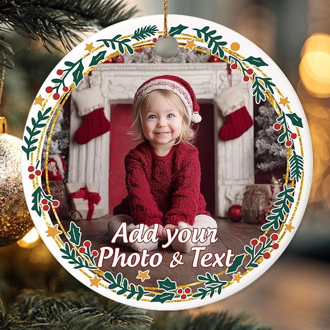 Personalized Baby Christmas Ornament 2025 - Custom New Baby Photo Ornaments - Sweet Gift for New Parents, Mom, Dad - Christmas, Birthday Gift for Babies, Boy, Girls, Family, Grandparents