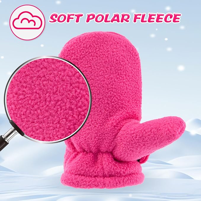 BAVST Baby Toddler Winter Mittens Girls Warm Fleece Lined Gloves Kids Sherpa Lined Mittens for Boys