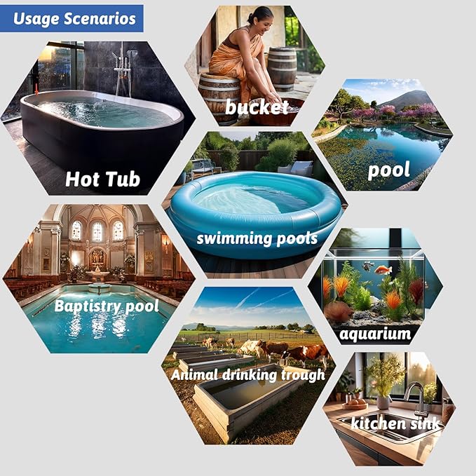 1800W Submersible Water Heater Portable Electric Hot Tub and Pool Immersion Water Heater with Temp Control, WiFi Timer for Baptistry, Spa, Inflatable Pool, above ground pool and Bathtub