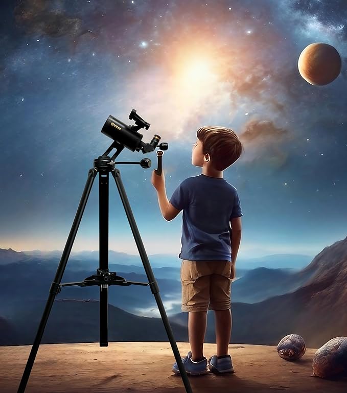 SpectrumOI TourStar Pro 70 AZ Maksutov Telescope for Adults High Powered, Premium Maksutov AZ 70mm Aperture 750mm Focal Length with Aspherical Eyepiece
