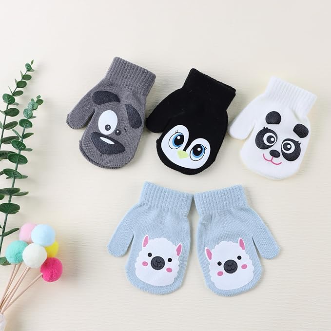 Baby Winter Mittens Toddler Stretch Knit Gloves Magic Warm Glove for Baby Boys Girls