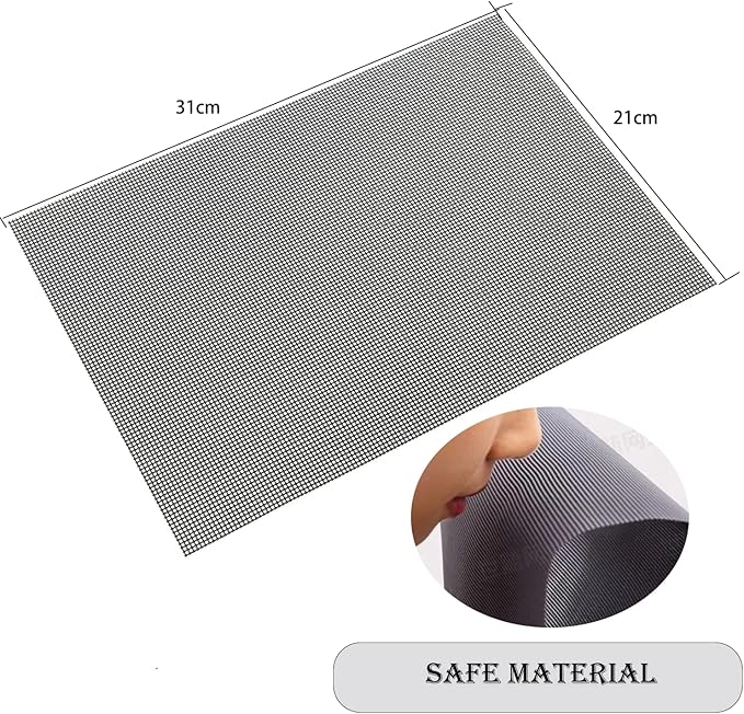 Stainless Steel Mesh Screen, 4 Pack 14 Mesh Hard 304 PVC Coated Stainless Steel Wire Screen for Vent, Cage, Cabinets, Security Guard, Garden (30 X 21CM)