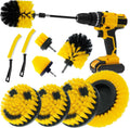 10 Pack Drill Brush Attachment Set, Drill Scrubber Brush Kit, Drill Cleaning Brush, Scrub Brush for Grout Floor Tub Shower Bathtub Tile Sink Toilet Bathroom Kitchen Car Yellow