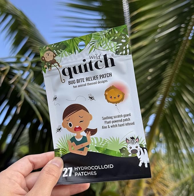 Quitch Mosquito Bite Relief Safari Animal Patches, Bug Bite Anti Itch Cream Alternative for Kids and Baby, Insect Bite Relief, After Bite Relief, Travel Essential for Summer Camp, Cruise and Outdoors