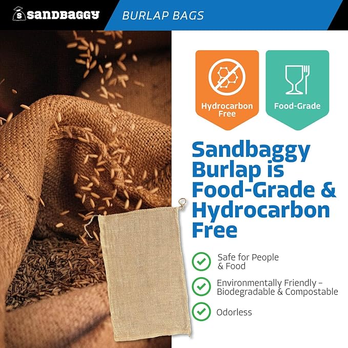 Burlap Bags 22" x 36" - Great for Planting/Gardening - Kids Sack Bag - Plant Covers - Sacks Burlap by Sandbaggy (1 Bag)