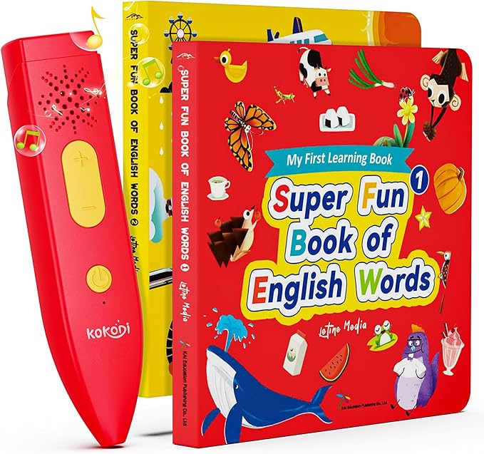 KOKODI Talking Pen Books Sets, Interactive Audio Sound Books Kids Learning Electronic Toys for Boys Girls, Autism Sensory Games, Early Educational Gifts Birthday Gifts for Toddlers Kids Age 2 3 4 5
