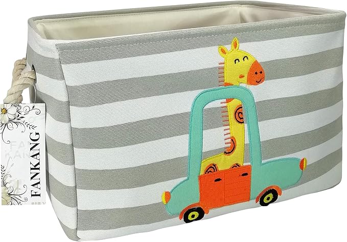 FANKANG Rectangular Laundry Basket Nursery Storage Fabric Storage Bin Storage Hamper,Gift Baskets(Giraffe)