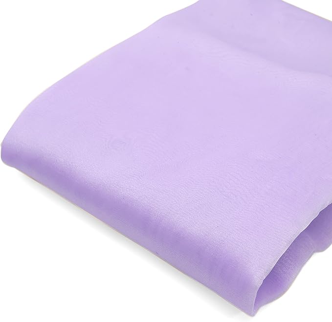 Organza Fabric 10 Yard Bridal Solid Sheer Bolt for Home Décor, Table Décor, Bridal, Fashion, Crafts, Decorations Silky Shiny Organza 44" - (10 Yard, Lavender)