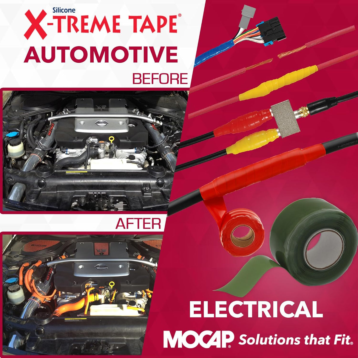 X-Treme Tape MOCAP Heavy Duty Electrical Tape, Self-Fusing Silicone Rubber, Waterproof & Insulating Flexible Tape, Electrical for Hose, Automotive, Outdoor & Repairs - 1" x 10ft Roll - Green