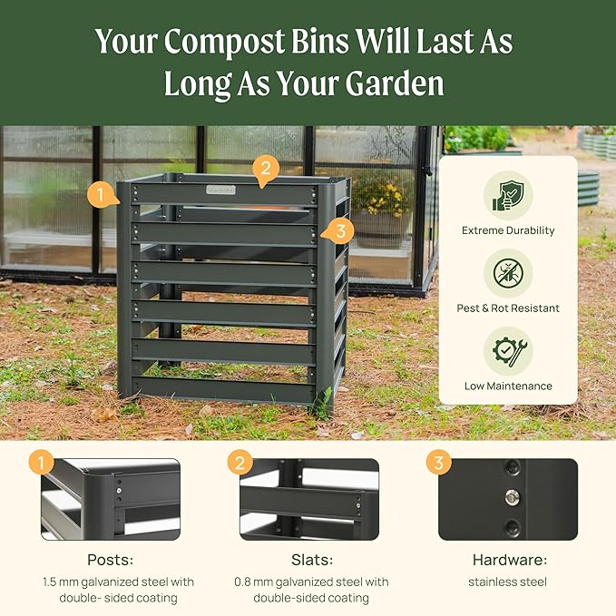 Vego Garden 32" Tall Modular Compost Bin 60" x 30" x 32"