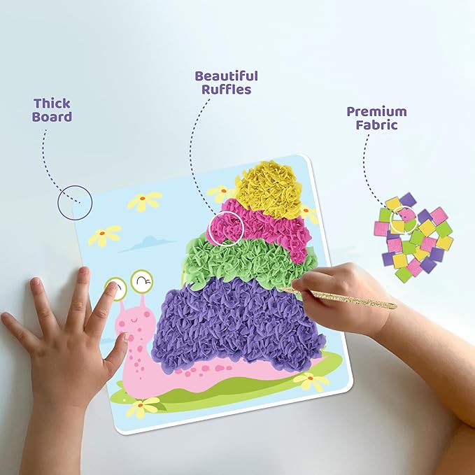 jackinthebox Poke Poke Art – Bugs Theme, Mess-Free Fabric Art and Craft, Flower Pressing Kits, Gift for Kids, Toys for Girls and Boys Ages 4 5 6 7 8