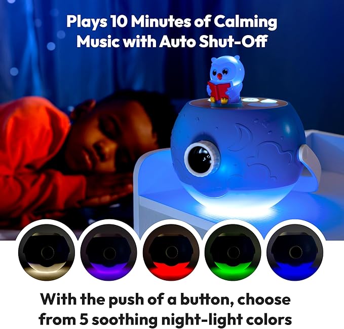 Kids Book Projector – 5 Daniel Tiger & 5 Classic Read-Aloud Stories, 10 Songs & Night Light & Soothing Dream Music | Children Ages 3+ Storytime Projector | Toys, Owl & Daniel Tiger