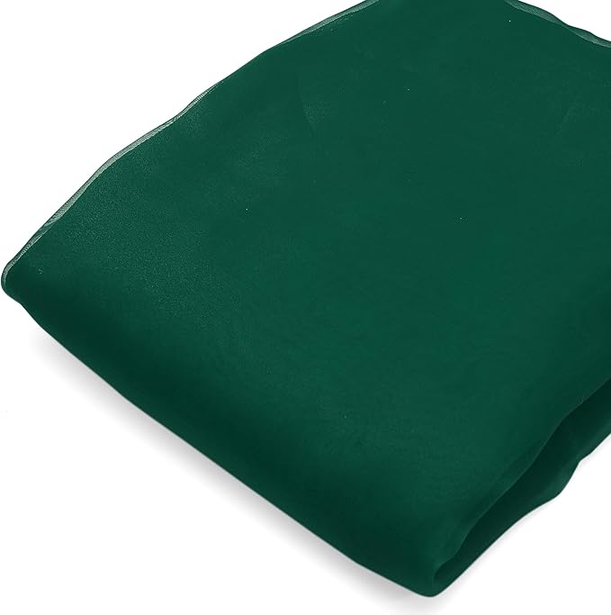 Organza Fabric 10 Yard Bridal Solid Sheer Bolt for Home Décor, Table Décor, Bridal, Fashion, Crafts, Decorations Silky Shiny Organza 44" - (10 Yard, Hunter Green)