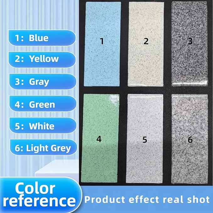 Epoxy Colored Sand Floor Paint, Epoxy Floor Paint High Gloss Marble Effect Coating for Indoor and Outdoor, Wear-resistant and non-slip Self-leveling Coating Light Gray 35OZ(1KG)
