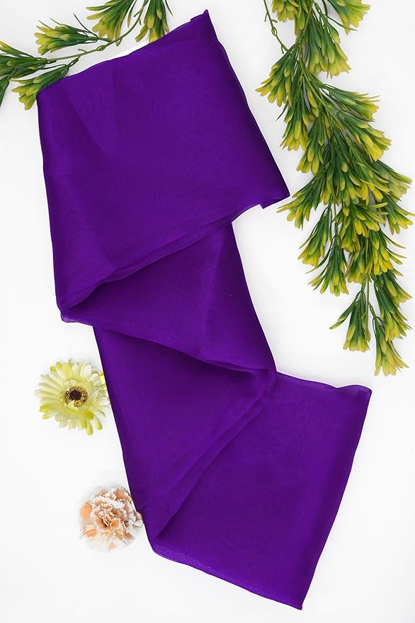 Organza Fabric 10 Yard Bridal Solid Sheer Bolt for Home Décor, Table Décor, Bridal, Fashion, Crafts, Decorations Silky Shiny Organza 44" - (10 Yard, Purple)