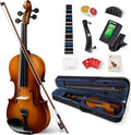 Vangoa Violin 4/4 Full Size Set Fiddle, Handcrafted Starter Acoustic Violins Kit with Solid Wood Side Board, Lightweight Hard Case for Beginners, Teens, Child, Kids Age 12+, Adults, Right Handed