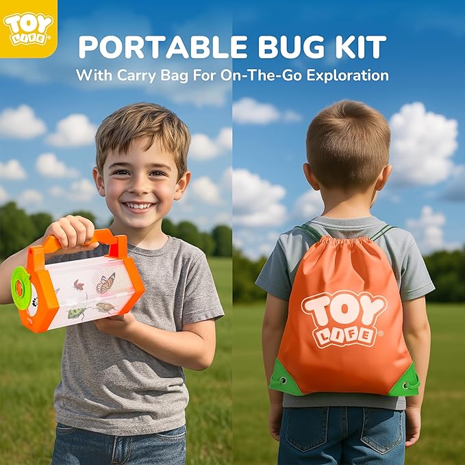 TOY Life Kids Explorer Bug Catcher Kit with Safari Costume, Binoculars Kids Outdoor Toys, Bug Toys, Butterfly Net, Camping Set Outdoor Activities Adventure Kit Nature Exploration Gifts Kid Ages 3-12