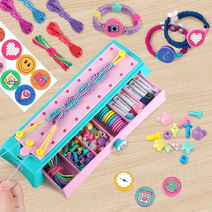 Arts and Crafts for Kids Age 8-12, Friendship Bracelet Making Kit for Girls, DIY Jewelry String Maker Kit Toys, Bracelets Maker Craft, Christmas Birthday Gifts for Ages 6 7 8 9 10 11 12 Year Old