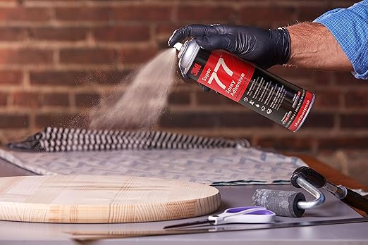 3M Super 77 Multipurpose Permanent Spray Adhesive Glue, Paper, Cardboard, Fabric, Plastic, Metal, Wood, Net Wt 13.44 oz