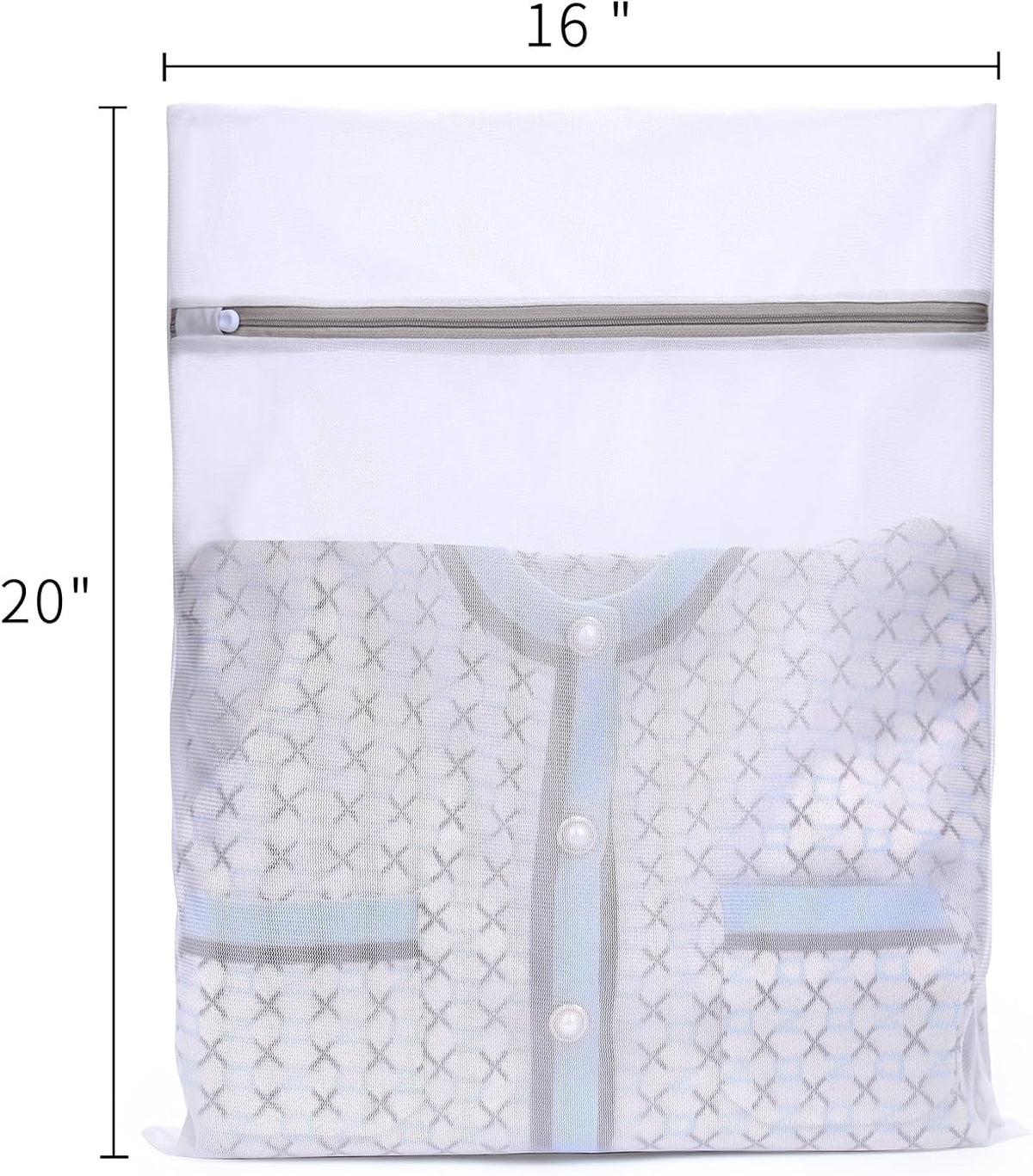 Muchfun 3Pcs Durable Fine Mesh Laundry Bags for Delicates 16 x 20 Inches (3, Large)
